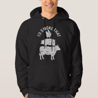 Veste À Capuche Mens Chef Butcher BBQ I'd Smoke That Pork Beef Fun
