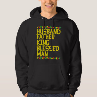 Veste À Capuche Mens Husband Father King Blessed Man Kente Black A