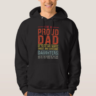 Veste À Capuche Mens Je Suis Un Fier Père De Trois Merveilleuses F