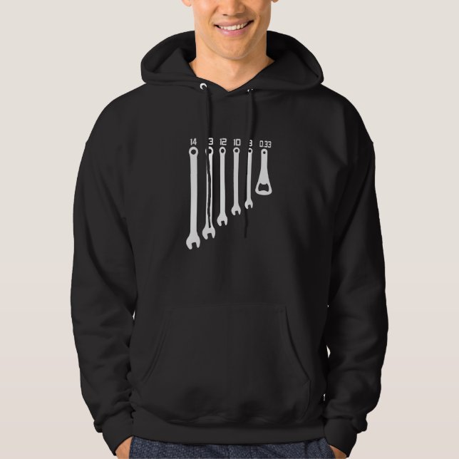 Veste À Capuche Mens Mécanicien Voiture Bière Alcool Wrench Artist (Devant)