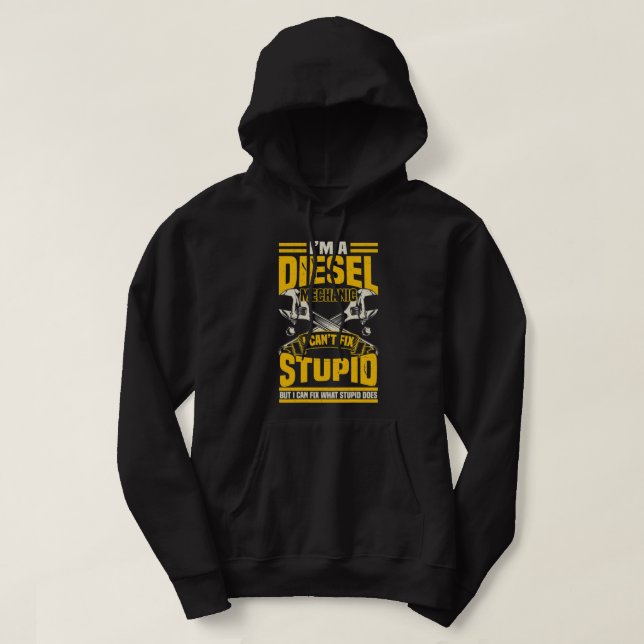 Veste À Capuche Mens Trucker Diesel Mécanique Je ne peux pas répar (Design devant)