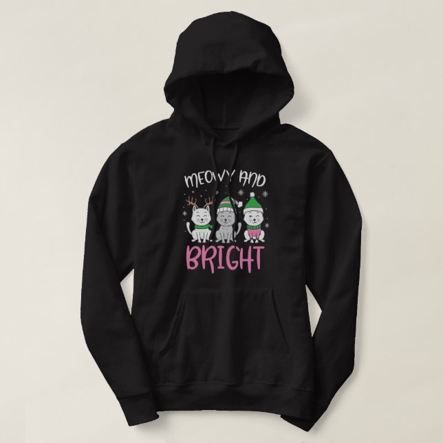 Veste À Capuche Meowy Et Chat Lumineux Amoureux des animaux Cadeau (Design devant)