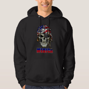 Veste À Capuche Merica Pirate Skull Usa Drapeau 4 juillet Patrioti