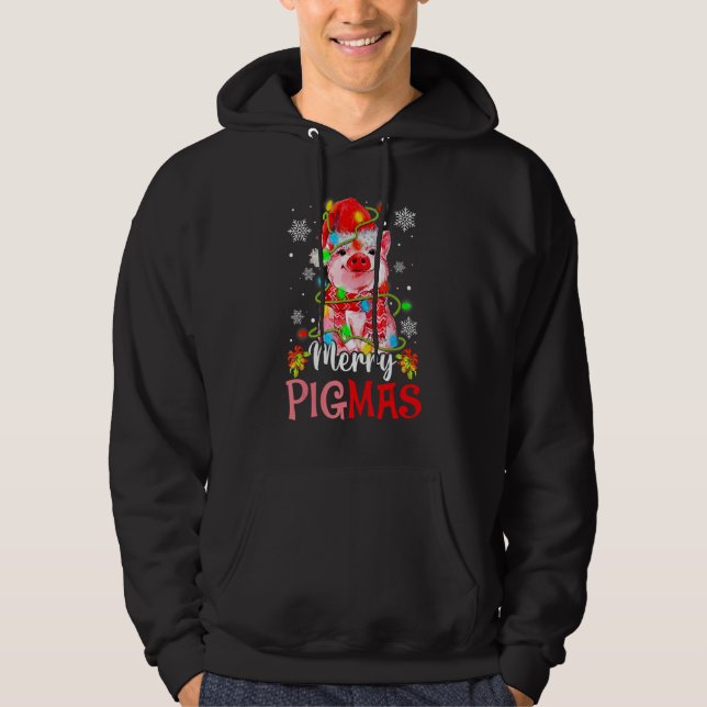 Veste À Capuche Merry Christmas Merry Pigmas Cute Pig  Xmas  3 (Devant)