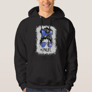 Veste À Capuche Messy Cheveux Blue Bow lunettes Lpn Nurse Bun Heal