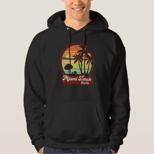 Veste À Capuche Miami Beach Souvenirs Floride Vintage Retro les an