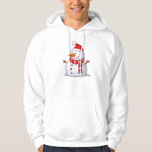 Veste À Capuche Mignonne bonhomme de neige de Noël (Devant)