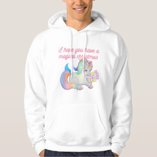 Veste À Capuche Mignonne Unicorne Magique Noël Mauvais Noël
