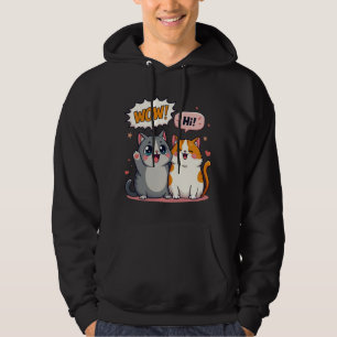 Veste À Capuche Mignons chats Kawaii en bande dessinée disant Wow
