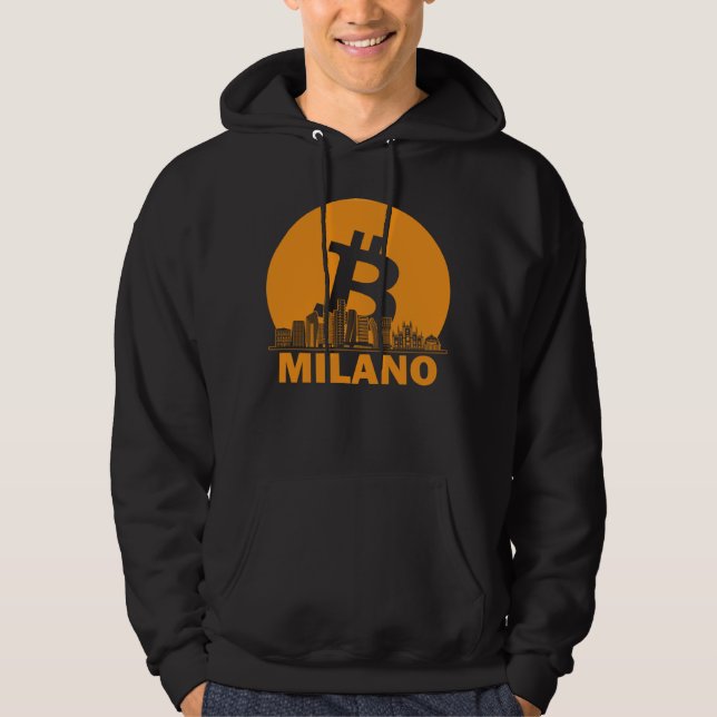 Veste À Capuche Milan Bitcoin Maximalist  Bitcoin Milan Skyline (Devant)