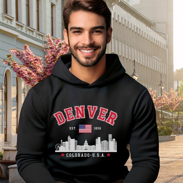 Veste À Capuche Mile High City Skyline Illustration (Créateur téléchargé)