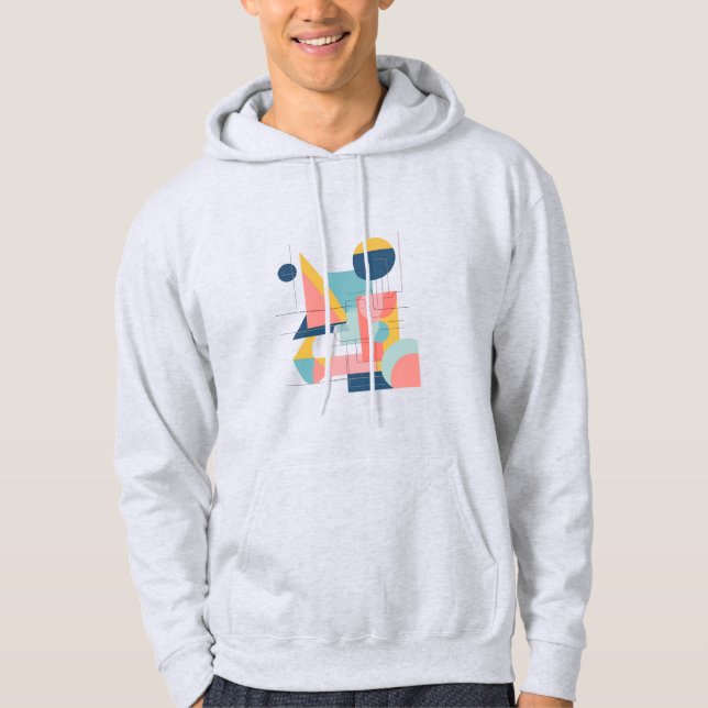 Veste À Capuche Modern Abstract Geometric Hoodie Design, Minimalis (Devant)