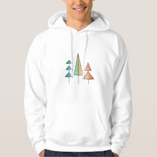 Veste À Capuche moderne arc-en-ciel arbres roses sarcelle simple m