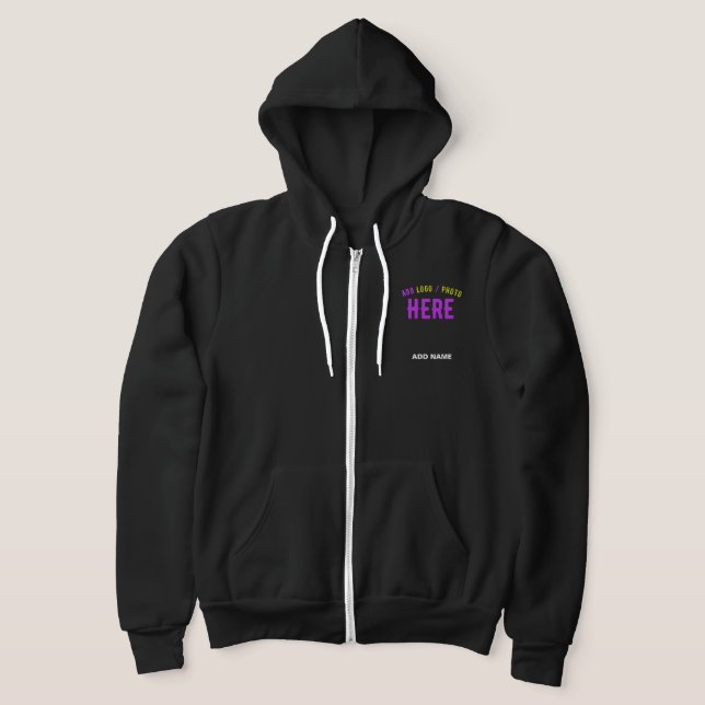VESTE À CAPUCHE MODERNE ET MODERNE PERSONNALISABLE NOIR VÉRIFIÉ (Poser)