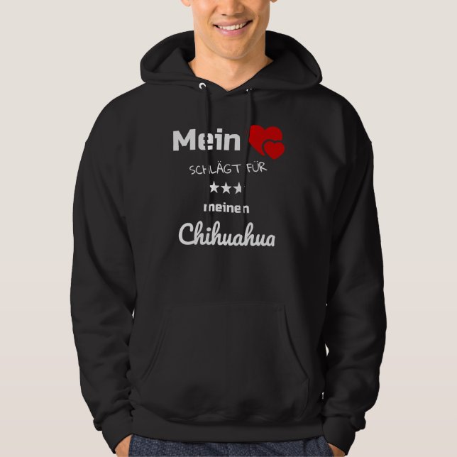 Veste À Capuche Mon Coeur bat pour mon Chihuahua (Devant)