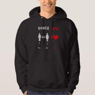 Veste À Capuche Mon Couple De Mari Ou Marié Depuis 2015 J'Aime Mon