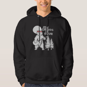 Veste À Capuche Mon Herbe Est Bleu Banjo Ours Hippie Grizzly