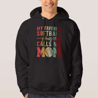 Veste À Capuche Mon Joueur De Softball Favori M'Appelle Maman Soft
