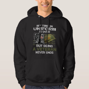 Veste À Capuche Mon Temps En Uniforme Est Terminé Mais Être Un Vét