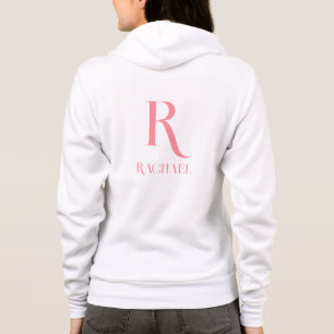 Veste À Capuche Monogramme Nom Moderne Design Rose