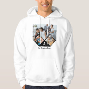 Veste À Capuche monogramme personnalisé 3 photo collage famille