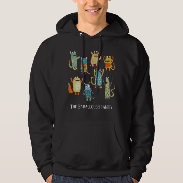 Veste À Capuche Monstres amusants Personnalisé (Devant)