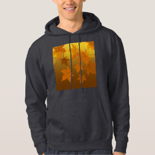 Veste À Capuche Motif d'automne avec feuilles d'érable en chute et