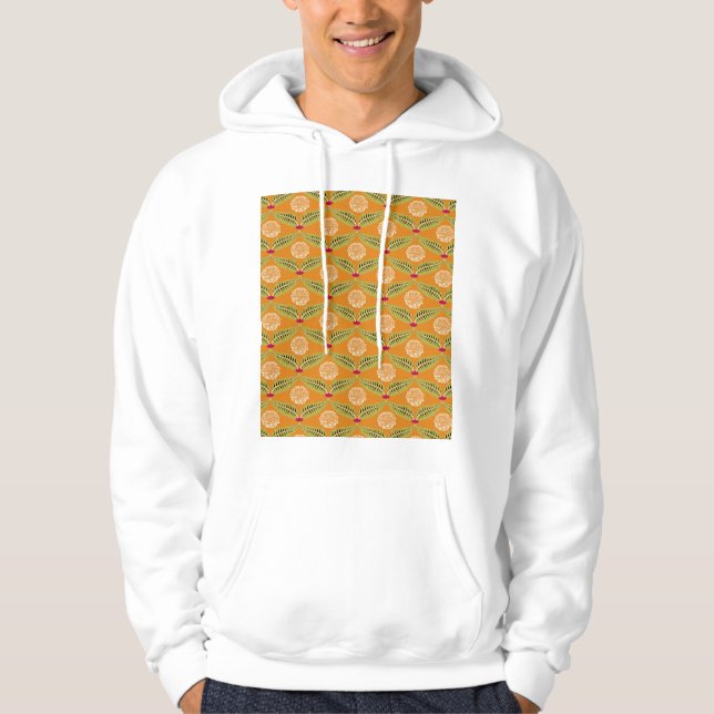 Veste À Capuche Motif d'illustration traditionnel indien. (Devant)