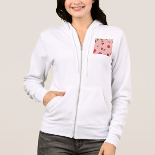 Veste À Capuche Motif rouge fraise et cerise Fruit rose