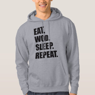 Veste À Capuche Motivation WOD - Manger, WOD, Dormir, Répéter