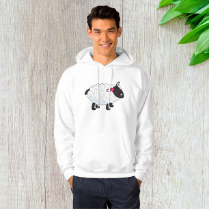 Veste À Capuche Mouton Noir Avec Laine Blanche