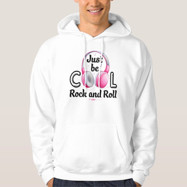 Veste À Capuche Music Lover Just Be Cool Rock and Roll (Devant)