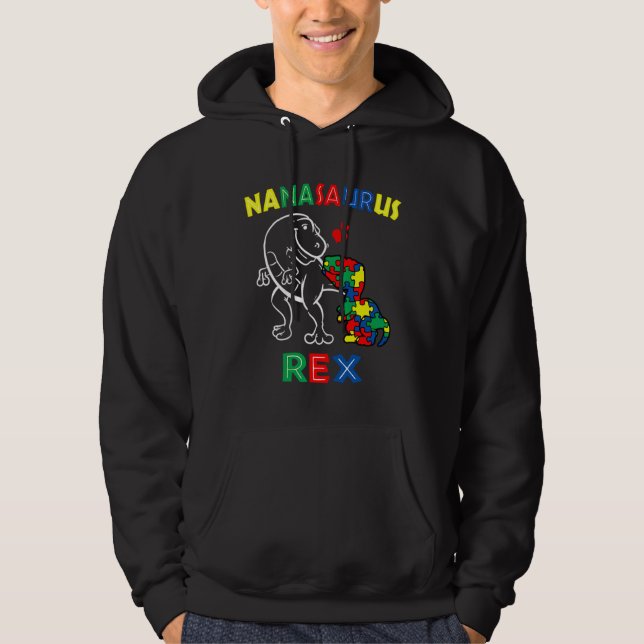 Veste À Capuche Nanasaurus Sensibilisation sur l'autisme Nina Dino (Devant)