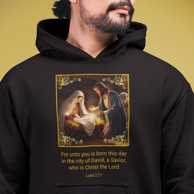 Veste À Capuche Nativité de Noël Sainte Famille Religieuse Luc 2:1 (Créateur téléchargé)