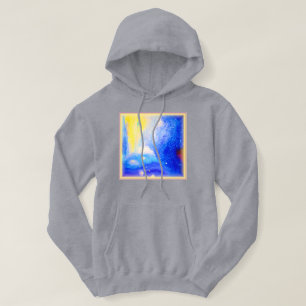 Veste À Capuche Nebula Stars Bleu, Jaune et Lait Blanc. Commandez