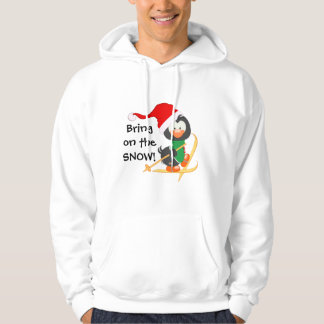 Veste À Capuche Neige de ski de pingouin de Noël
