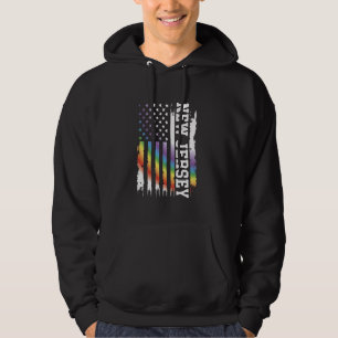 Veste À Capuche New Jersey États-Unis détendu arc-en-ciel avec US