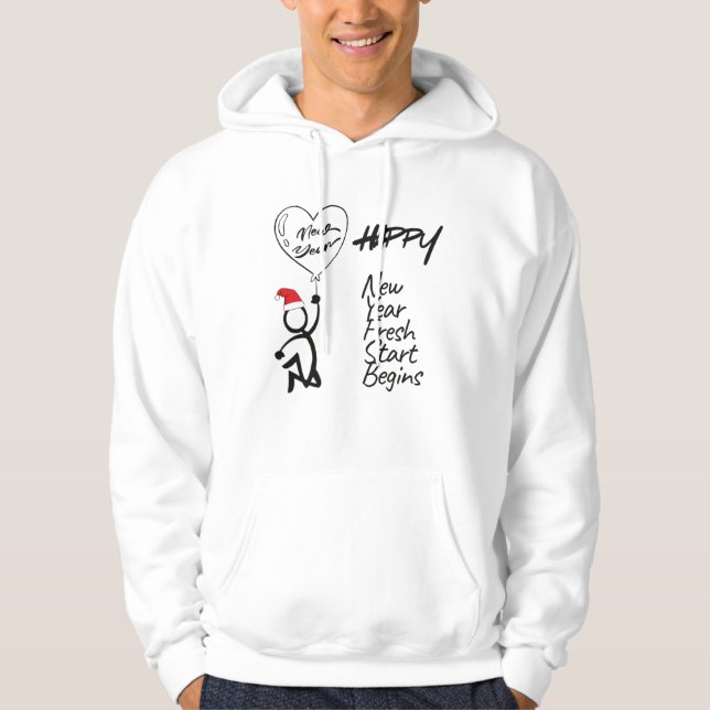 Veste À Capuche NEW YEAR hoodies trendy fun cool (Devant)