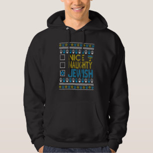 Veste À Capuche Nice Naughty Juif Menorah Channukah Ugly Hanukka