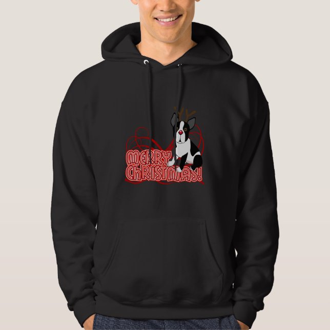 Veste À Capuche Noël Boston Terrier (Devant)