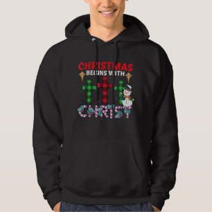 Veste À Capuche Noël Commence Avec Christ Snowman Christian Rel