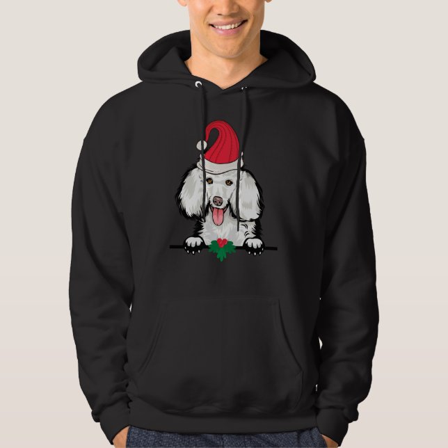 Veste À Capuche Noël du chien de caniche (Devant)