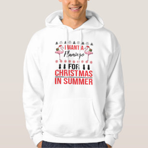 Veste À Capuche Noël En Juillet Flamant rose Joyeux Sommer laid