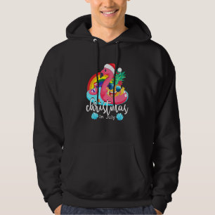 Veste À Capuche Noël En Juillet Flamant rose Rose Hawaiian Summer 