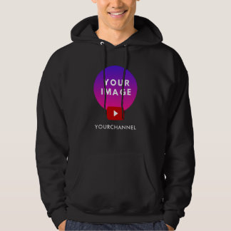 Veste À Capuche Nom De Chaîne Youtube Personnalisé Et Image Noir
