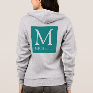 Veste À Capuche Nom de monogramme personnalisé Femme impression av