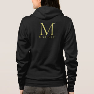 Veste À Capuche Nom du Modèle personnalisé Monogram Womens Black &