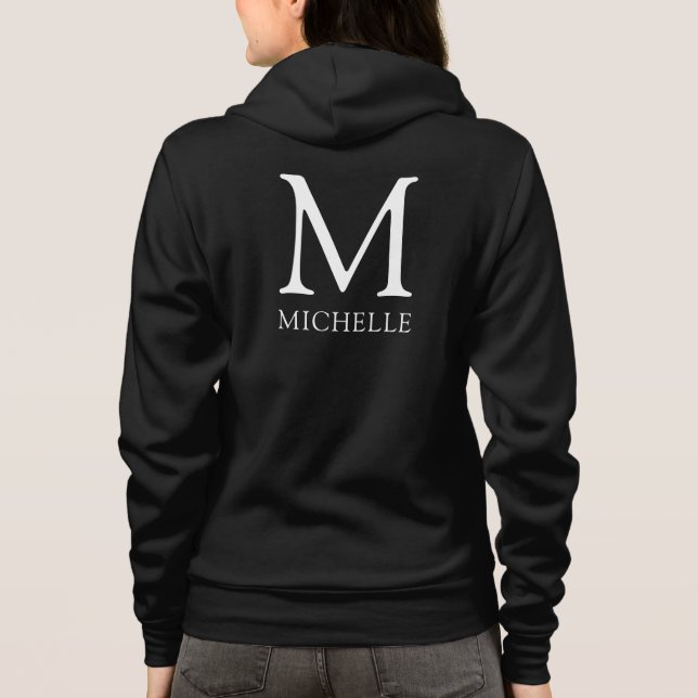 Veste À Capuche Nom Monogramme Femme Devant Double Face Noir (Dos)