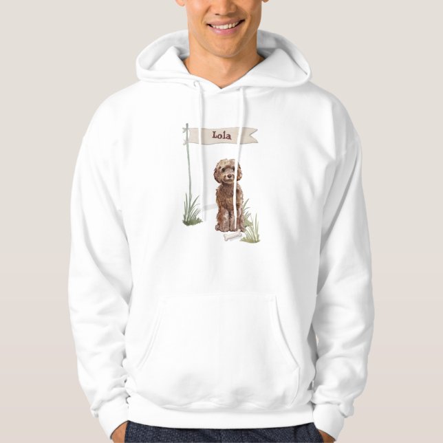 Veste À Capuche Nom personnalisé Cockapoo Brown chien animal de co (Devant)