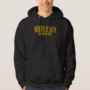 Veste À Capuche North Beach San Francisco Texte Vintage Amprimer